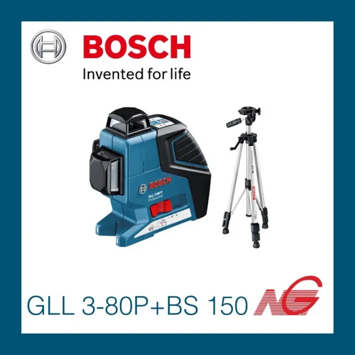 เลเซอร์แบบเส้น BOSCH GLL 3-80 P Professional + ขาตั้ง BS 150 ...