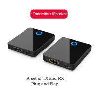 HD Wireless HDMI Extender Audio Video Transmitter &amp; Receiver ตัวรับส่งสัญญาณกระจกหน้าจอ1X2จอแสดงผลสำหรับ PS4 PC To Monitor T V