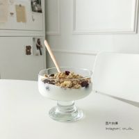 [COD] ondo same style glass yogurt cup tall dessert Korean ins imported ice cream hockey pudding bowl