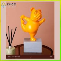 VHGG Ornaments Resin Children Room Decor Yoga fighting dog Figurines Crafts Yoga French Bulldog Statue Cartoon Animals Sculpture