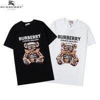 CODเสื้อยืดแขนสั้นผ้าฝ้ายพิมพ์ลาย bur -berry