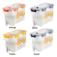 Plastic Drink Dispenser with Leak-Proof Spigot Clear Rectangular Mason Jar Beverage Storage with Filter Screen for Fridge Screen