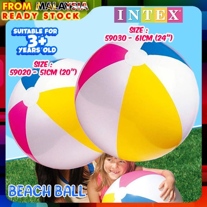 Intex 59030 59020 Np3 2024 Glossy Panel Inflatable Beach Ball Pool Party Rainbow Water 