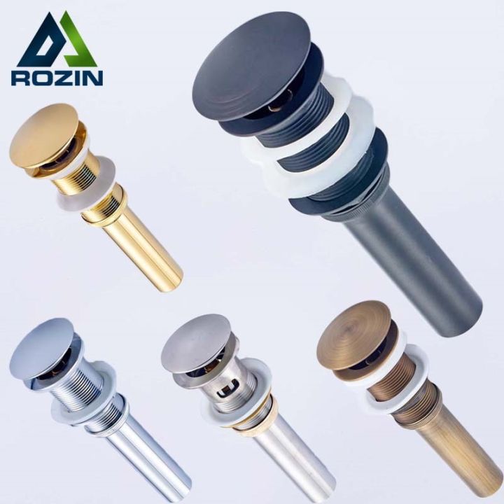 rozin-luxury-bathroom-basin-sink-pop-up-drain-brass-with-amp-without-overflow-vanity-sink-waste-drainer-5-colors-for-choice