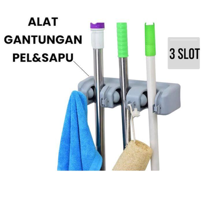 Alat Gantungan Sapu Pel Slot Dengan Hook Kuat Dan Kokoh