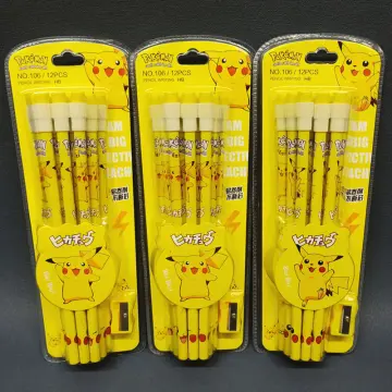 Pin Mu 2B Pikachu Pencil Set Pokemon Authorized - 12 PCS