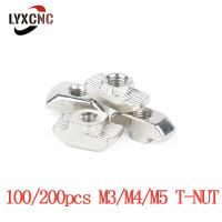 100PCS 200PCS M3/M4/M5 5*10*6 For 20 Series Slot T-nut Sliding T Nut Hammer Drop In Fasten Connector 2020 Aluminum Profile Parts Hand Tool Parts Acces