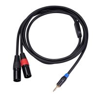 ❣ 3.5mm Female Headphone Male Splits Audio Adapter Cable Revolving Double Cannon One With Two Audio Cables Dual XLR Male Cable