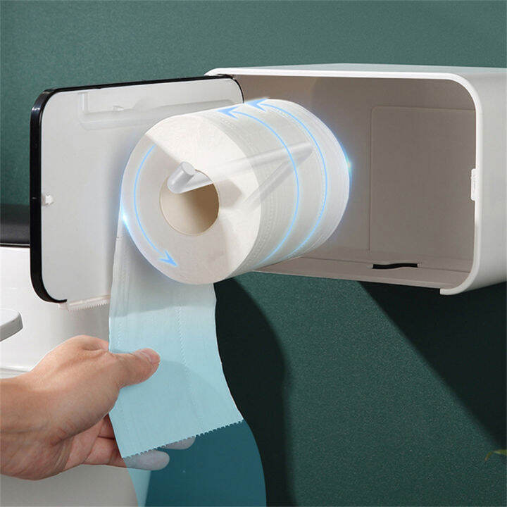 toilet-tissue-dispenser-wall-mounted-bathroom-phone-rack-punch-free-roll-paper-holder-waterproof-toilet-paper-case-home-supplies