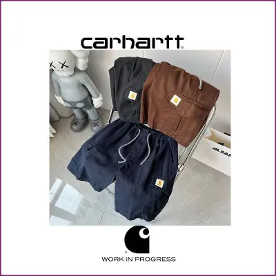 Carhartt Carhartt กางเกงขาสั้นมีกระเป๋าแบบญี่ปุ่น,กางเกงห้าจุดทรงหลวมใส่เข้าได้กับทุกชุดสำหรับผู้ชายและผู้หญิง