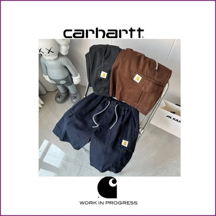 carhartt-carhartt-กางเกงขาสั้นมีกระเป๋าแบบญี่ปุ่น-กางเกงห้าจุดทรงหลวมใส่เข้าได้กับทุกชุดสำหรับผู้ชายและผู้หญิง