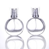 5pcs/lot 25ml Mini Clear Glass Spray Perfume Bottle Portable Travel Refillable Cosmetics Empty Bottle Aluminum Spray Head Travel Size Bottles Containe