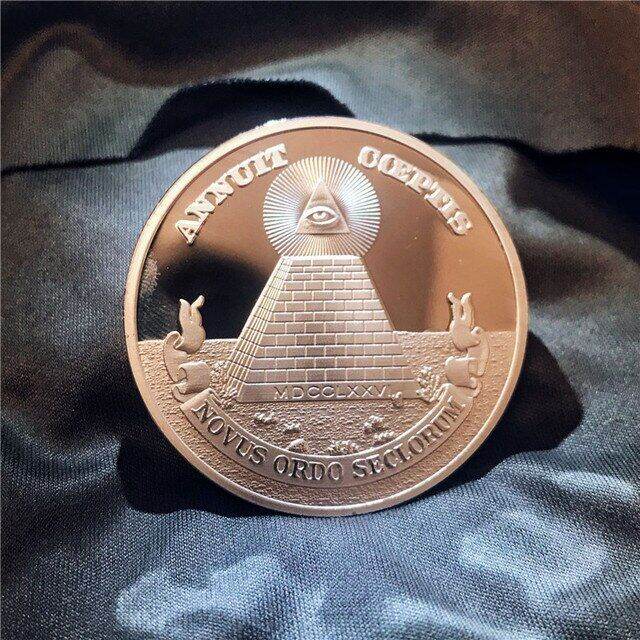 Masonic Challenge Coin Gold/Silver Coin with Pyramid Freemason with All ...