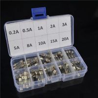 XMM-100pcs/lot Set Kit Glass Fuses 5x20mm Fuse Assorted Kits Quick Blow Glass Tube Fast-blow Glass Fuses 0.2a-20a