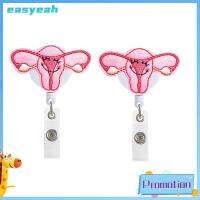 EASYEAH 2pcs น่ารักน่ารักๆ ม้วนป้ายพยาบาล พับเก็บได้ ที่หนีบปากจระเข้ ม้วนป้าย ID อุปกรณ์เสริมเสริม สายรัดหัวเข็มขัด Lanyards นามบัตร ครูครู