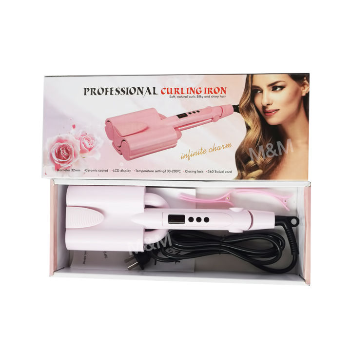 professionnal-curling-iron-diameter-32-mm-เครื่องหนีบผม-หนีบผมลอนมาม่า-ลอนเมอเมด-หนีบมาม่า-ลอนเมอเมด-32mm-พร้อมส่ง