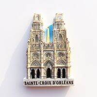 {6shop Department Store} Creative Tourism ของขวัญตกแต่งที่ระลึกแม่เหล็กตู้เย็นสติกเกอร์ของ Santa Cruz Cathedral ใน Orleans France