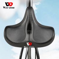 WEST BIKING MTB Saddle Wide Ergonomic Comfortable Bicycle Spring Damping Saddle Cruiser Electric Bike Thick Memory Seat Cushion Saddle Covers