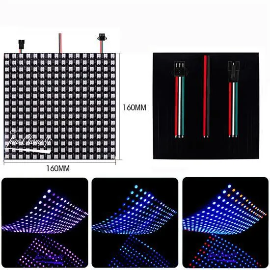 Dc 5v Ws2812b Rgb Dream Full Color Flexible Pixel Led Module Panel 8x816x168x32 Matrix Screen 