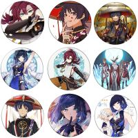 Genshin Impact Shikanoin Heizou Yelan Scaramouche Cosplay Badge Anime Accessories Brooch Pin Backpack Decoration Cartoon Gift Fashion Brooches Pins