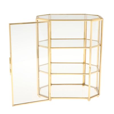 3-Tier Jewelry Box Glass Makeup Organizer Jewelry Box Multifunction Display Case for Dressing Table Decoration Storage