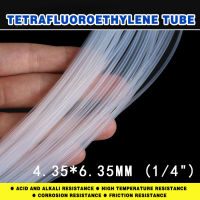 (10M) ท่อเทฟลอน 4.35*6.35mm (1/4") นิ้วสูงโปร่งใส F46 Tetrafluoro ท่อทนต่อการกัดกร่อนของกรดและด่างอุณหภูมิสูง