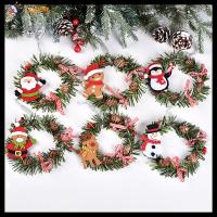 LEMMRE จี้พวงหรีดมนุษย์หิมะสำหรับต้นคริสต์มาสทำด้วยมือจี้ห้อยคอพวงมาลัยเครื่องประดับโคนลูกสน