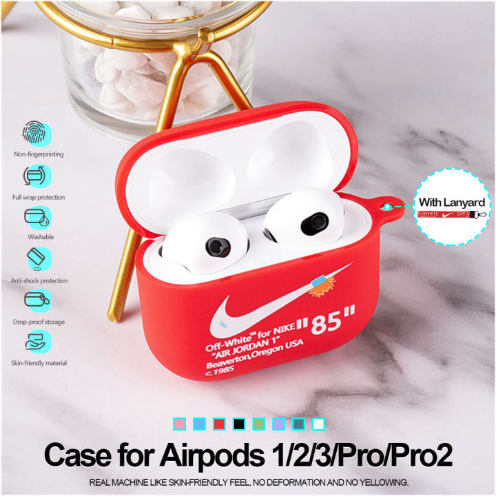 Off-White Nike Airpods 1/2/Pro And New Case Airpods 3 Silicone