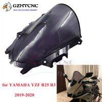 ✈กระจกหน้ารถยนต์แผ่นบังแดดหน้ารถกันกระแทกคู่สำหรับแข่งรถ V2 YZF-R3 19-22 YZF-R25 2019 2020 YZF R3 R25หน้าจอการเดินทาง