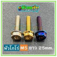 น็อตสแตนเลส หัวโกโร่ ขนาดเกลียว m5 ยาว 25 mm.