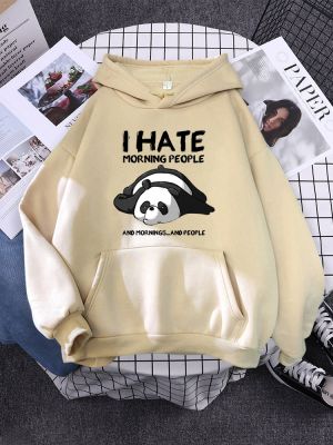 Cute Panda Sleeps Print New WomenS Sweatshirt Warm Vintage Pullover For Woman Fashion Korean Round Neck Hoodie Female Size Xxs-4Xl