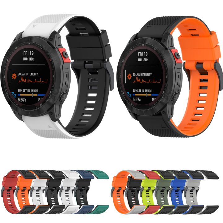 สำหรับ-garmin-fenix-7วงสองนาฬิกาซิลิโคนสี-สีขาวสีดำ-ขายเอง