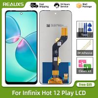 6.82 "ต้นฉบับสำหรับ Infinix 12 Play X6816 X6817ชิ้นส่วนจอสัมผัสแอลซีดีของเครื่องแปลงดิจิทัลอะไหล่สำหรับซ่อม X6816C