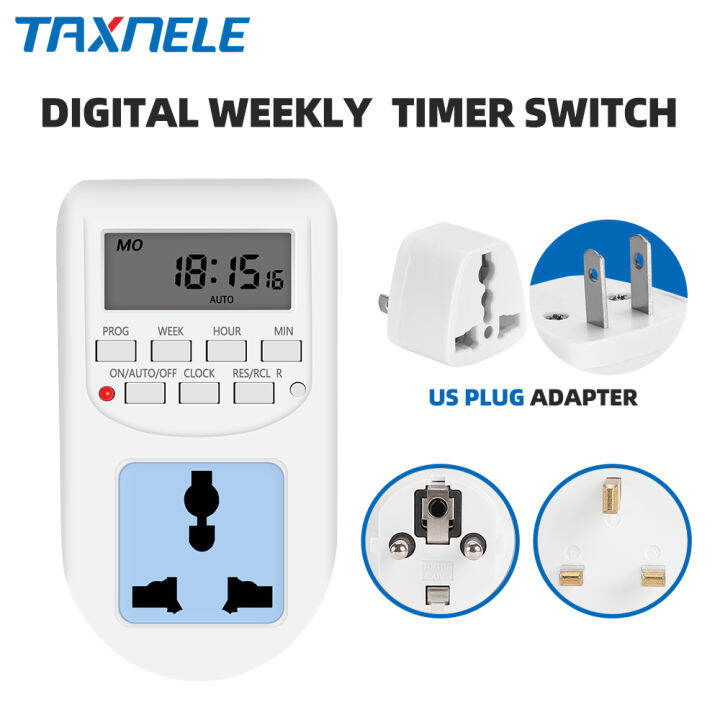 AL-06 Digital Timer Switch Universal UK EU US Socket Weekly ...