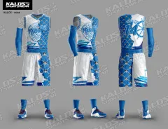 00128 SEAFARER MARINE SEAMAN DESIGN BASKETBALL JERSEY SET SANDO AND SHORT