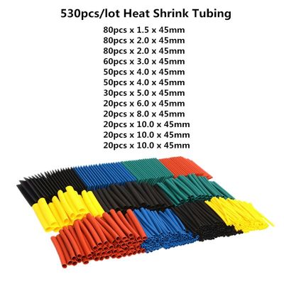 127/164/150/328/530Pcs Assorted Polyolefin Heat Shrink Tube Cable Sleeve Wrap Wire Set Insulated Shrinkable Tube Cable Management