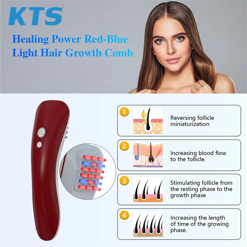 Scalp Massage Laser Comb Anti Hair Loss Therapy Infrared RF Red