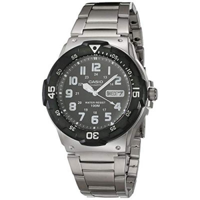Casio Mens Diver Style Quartz Watch with Stainless Steel Strap, Silver, 23.8 (Model: MRW-200HD-1BVCF)