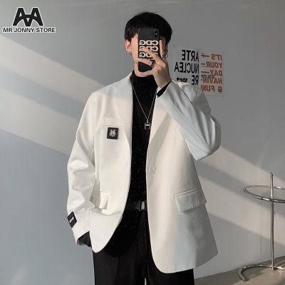 ❧☋ hnf531 MJ Mens White Blazer Korean style fashionable and handsome casual suit loose and comfortable