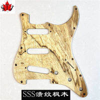 1PCS ใหม่ Spalted Maple Wood STRAT SSS กีตาร์ Pickguar #4452