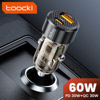 QC3.0ชาร์จเร็ว Toocki 60W ที่ชาร์จแบตในรถ PPS เครื่องชาร์จ PD 3.0 Type C เครื่องชาร์จโทรศัพท์ USB แบบพกพา