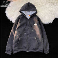 MJ ผู้ชาย Hoodie ผู้ชาย Lambswool แจ็คเก็ตขนแกะหนาอบอุ่นคู่ด้านบน