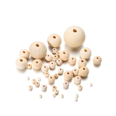 4-30mm 5-1000Pcs Natural Wood Beads Round Loose Spacer Bead Charms for DIY Bracelet Necklace Jewelry Making Handmade Accessories