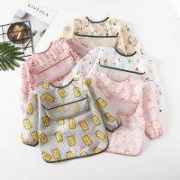 【CC】 Baby Bibs Sleeve Infant Colorful Cartoon Printing Feeding Burp Cloths Eating Accessories