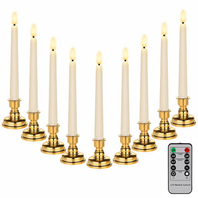LED Electronic Candle With Timer Remote And Candlestick Fake Candle Flicker New Year Christmas Decorative Table Window Candles