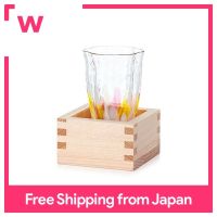 Adelia Tsugaru Vidro Sake Glass With Masu Cup Hanariyama Sakura 125Ml Made In Japan F-71355