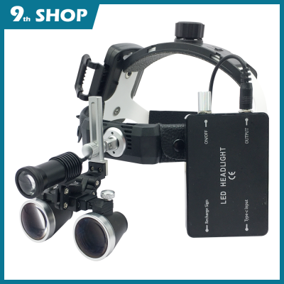 แว่นขยายกล้องสองตาพร้อมแบตเตอรี่แบบชาร์จไฟได้ไฟ LED กล่องโลหะหรือกล่องกระดาษ2.5X แว่นขยายส่องฟันหรือ3.5X