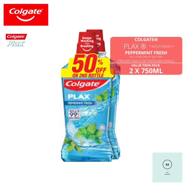 Colgate Plax Peppermint Fresh Exp Date 2025 Mouthwash Twin