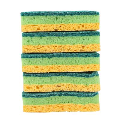 Non-Scratch Cellulose Household Kitchen Sponges, Dishes Sponge 5 Packages ,Multi-Use Dish Scrubber Sponge for Household