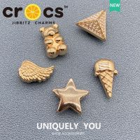 Jibbitz cross charms โลหะรองเท้าหัวเข็มขัดหลุมรองเท้าอุปกรณ์เสริมทองโลหะรองเท้าดอกไม้ใหม่ cross ตกแต่ง